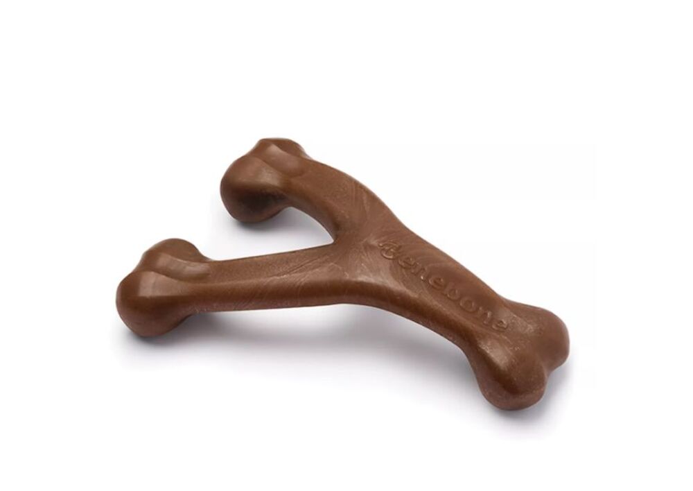 Benebeone Giant Bacon Wishbone Dog Chew Toy Made in the USA